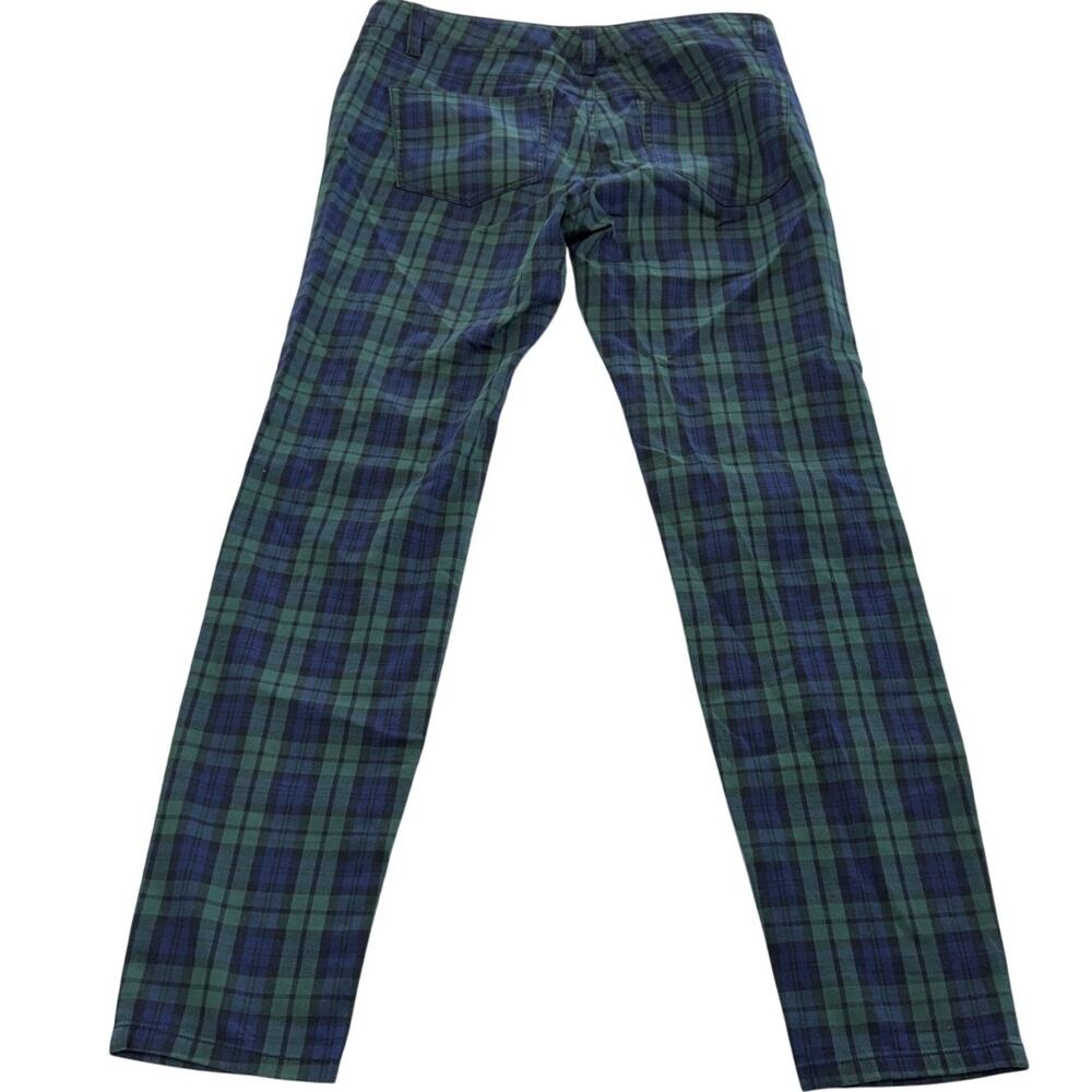 Vineyard‎ Vines Pants Womens 2 Green Blue Plaid Slim Fit Stretch 2P0304 Preppy - Picture 2 of 8